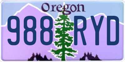 OR license plate 988RYD