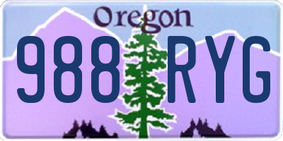 OR license plate 988RYG
