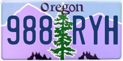 OR license plate 988RYH