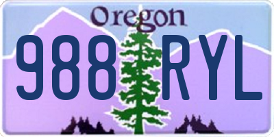 OR license plate 988RYL