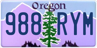 OR license plate 988RYM