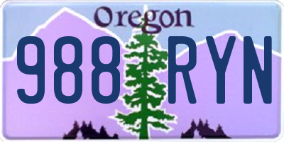 OR license plate 988RYN