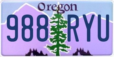 OR license plate 988RYU