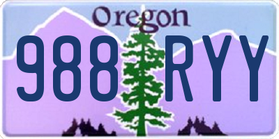 OR license plate 988RYY