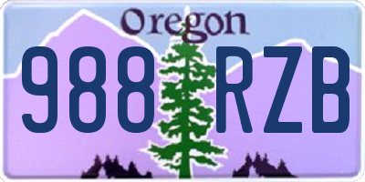 OR license plate 988RZB