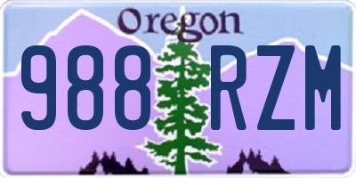 OR license plate 988RZM