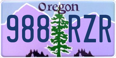 OR license plate 988RZR