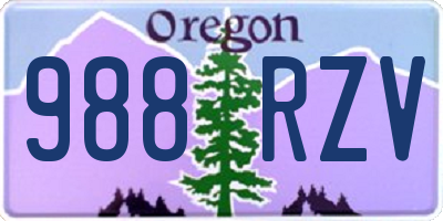 OR license plate 988RZV