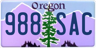 OR license plate 988SAC