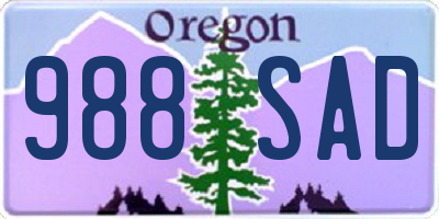 OR license plate 988SAD