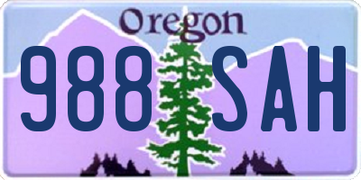 OR license plate 988SAH