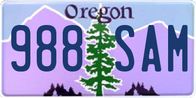 OR license plate 988SAM