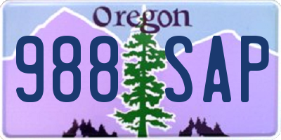 OR license plate 988SAP