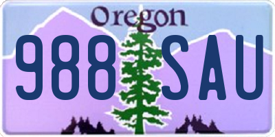 OR license plate 988SAU