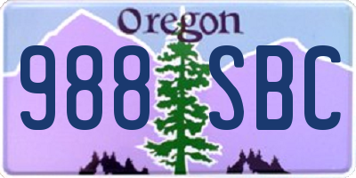 OR license plate 988SBC