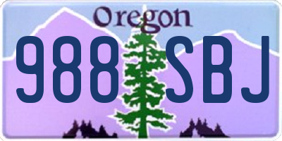 OR license plate 988SBJ