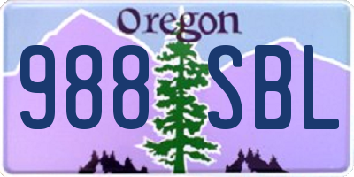 OR license plate 988SBL