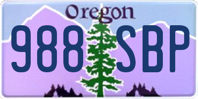OR license plate 988SBP