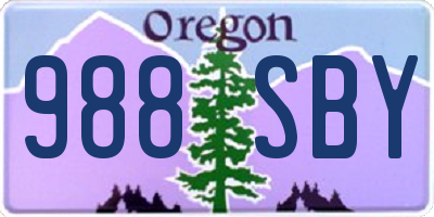 OR license plate 988SBY