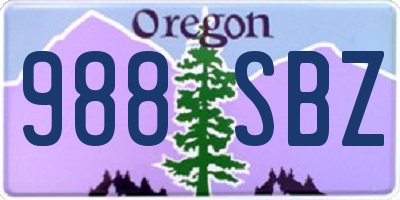OR license plate 988SBZ