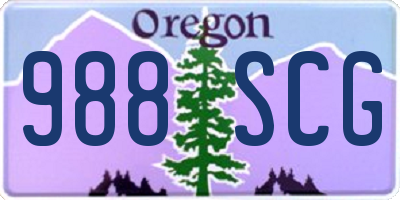 OR license plate 988SCG