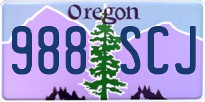 OR license plate 988SCJ
