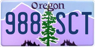 OR license plate 988SCT
