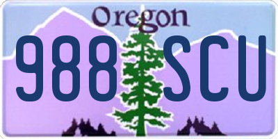 OR license plate 988SCU