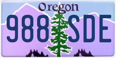 OR license plate 988SDE