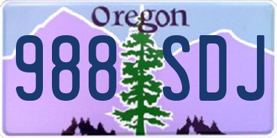 OR license plate 988SDJ