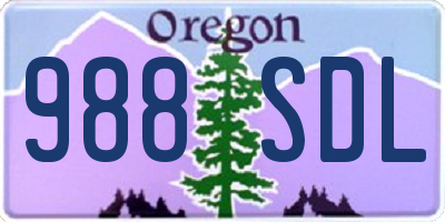 OR license plate 988SDL