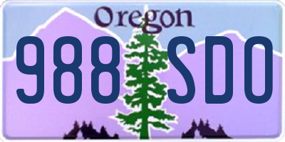OR license plate 988SDO