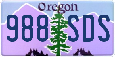 OR license plate 988SDS