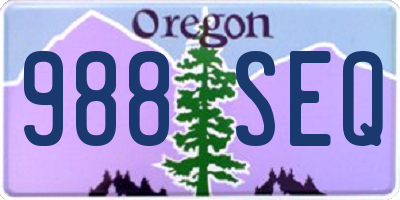 OR license plate 988SEQ