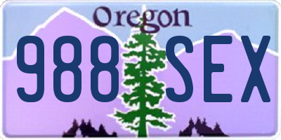 OR license plate 988SEX