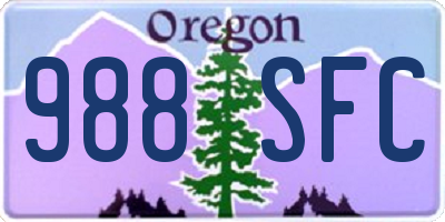 OR license plate 988SFC