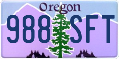 OR license plate 988SFT