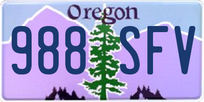 OR license plate 988SFV