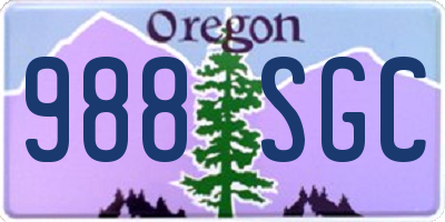OR license plate 988SGC