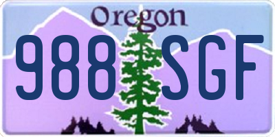 OR license plate 988SGF