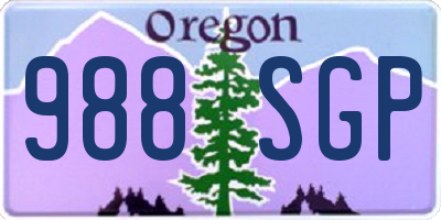 OR license plate 988SGP