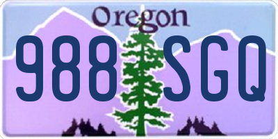 OR license plate 988SGQ