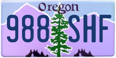 OR license plate 988SHF