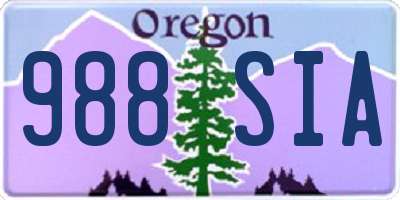 OR license plate 988SIA