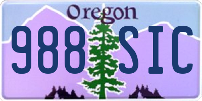 OR license plate 988SIC