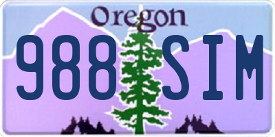 OR license plate 988SIM