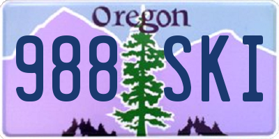 OR license plate 988SKI