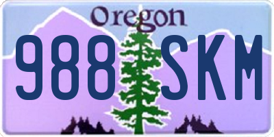 OR license plate 988SKM