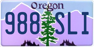 OR license plate 988SLI