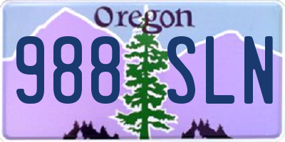 OR license plate 988SLN